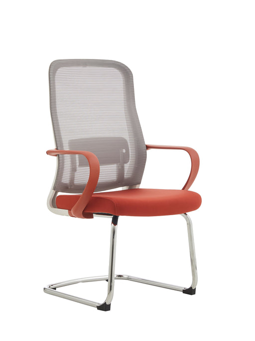 HT-501DWR VISITOR CHAIR 120KG (WHITE FRAME/ RED SE STELLAR LIMITED