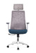 HT-9061 HIGH BACK REV CHAIR WHITE FRAME/BLUE SEAT STEL