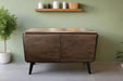 HUTCH 2 tone console in rich walnut colour