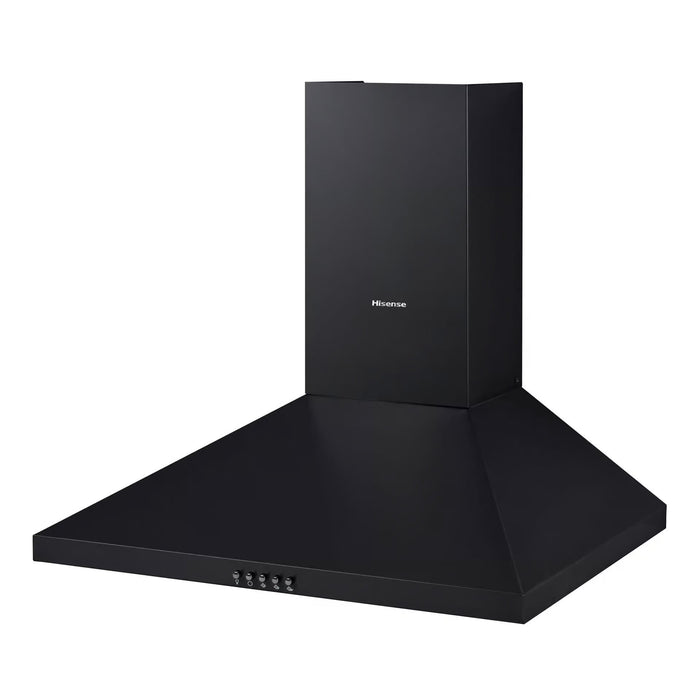 HISENSE EXTRACTOR, 600MM, BLACK FINISH, CHIMNEY V HISE