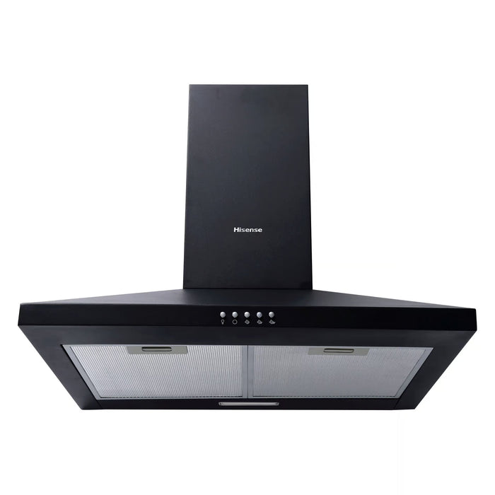 HISENSE EXTRACTOR, 600MM, BLACK FINISH, CHIMNEY V HISE