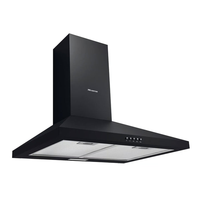 HISENSE EXTRACTOR, 600MM, BLACK FINISH, CHIMNEY V HISE
