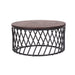 Matt metal bllack frame with dark wooden top coffee table home furniture