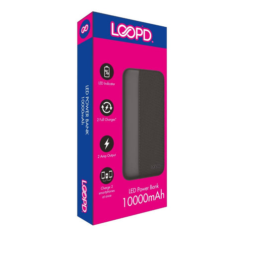 LOOPD 10000MAH 4LEDPOWERBANK-BLK 3G MOBILE