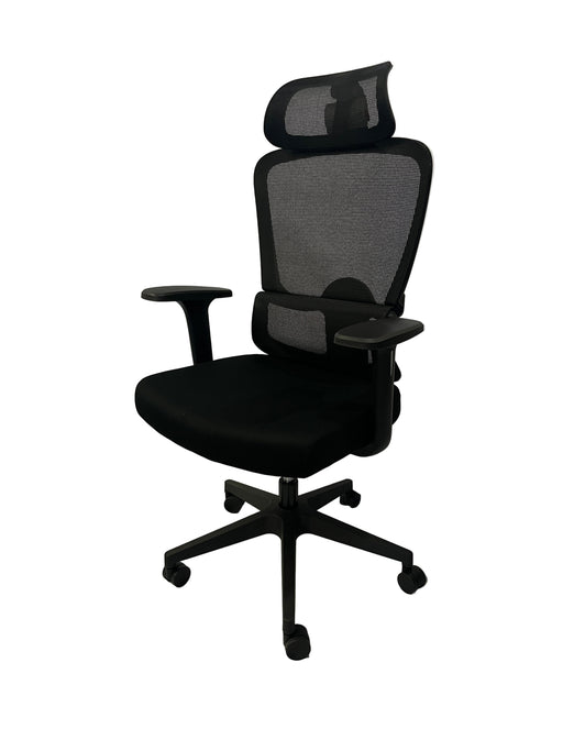 HT-507A HIGH BACK REV CHAIR (BLACK FABRIC) 130KG STEL