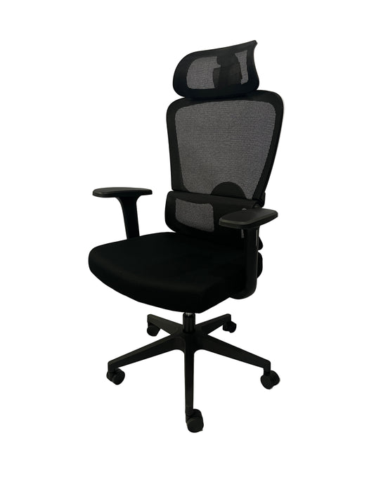 HT-507A HIGH BACK REV CHAIR (BLACK FABRIC) 130KG STEL