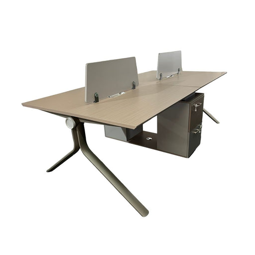 OZ-3618-24 4 SEATER WORKSTATION (SILVER/GREY) 2.4M STEL