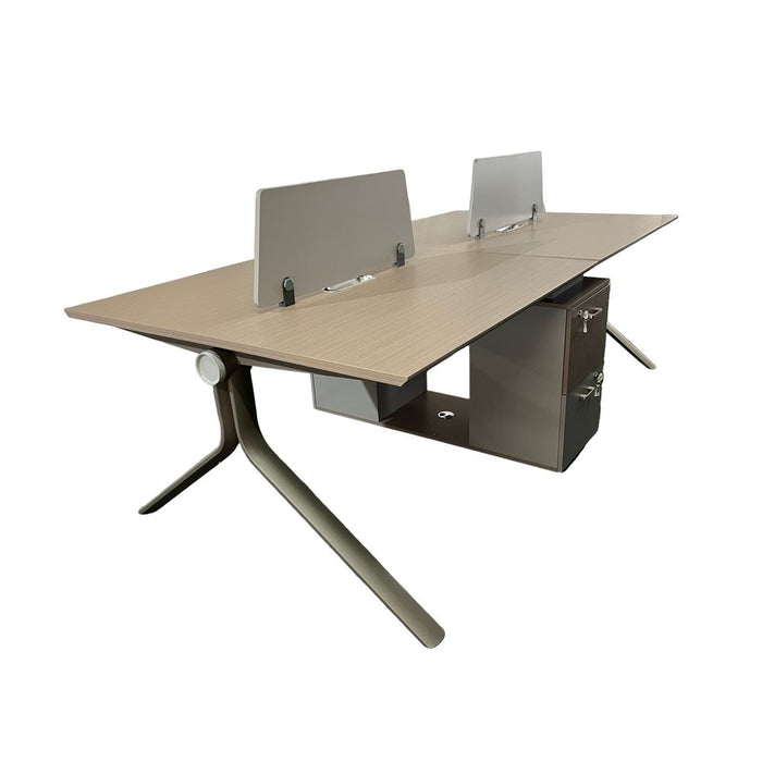OZ-3618-24 4 SEATER WORKSTATION (SILVER/GREY) 2.4M STEL