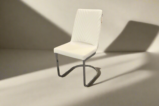 VALENTINO CHAIRS - WHITE & STAINLESS STEEL RED ROOSTER