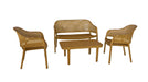 Wicker outdoor furniture set on a white backdrop