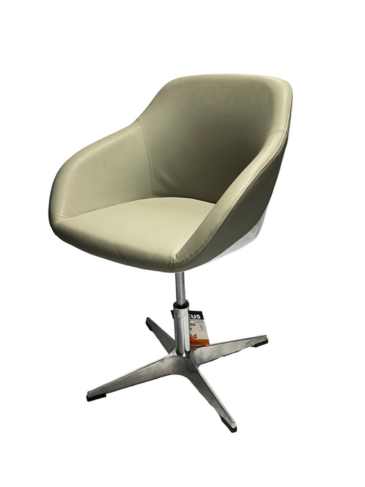 SWIVEL AND TILT OFFICE CHAIR - 120KG - WHITE&GREY STEL