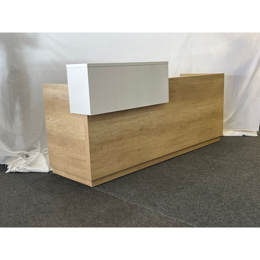 OZ8303-22 RECEPTION DESK (OAK/WHITE) 2.2M STEL