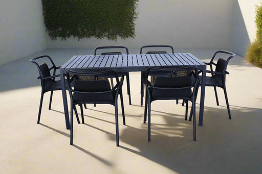 7PCE MIMI OUTDOOR DINING SET BLACK FUYA