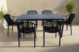 7PCE ALME OUTDOOR DINING SET BLACK FUYA