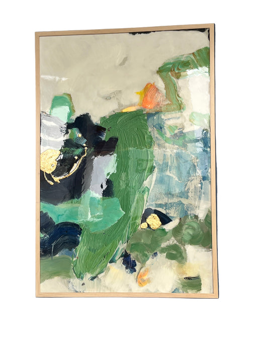 ABSTRACT ART GREEN, BLUE & GOLD 820X1220 REDR