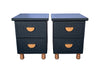 2 DRAWER GEOMETRIC PEDESTAL (SET OF 2) COOL