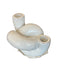 GLAZED WHITE CANDLE HOLDER TRAN