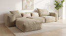 14PCE SOFA SET CORD VELOURS KHAKI VETS