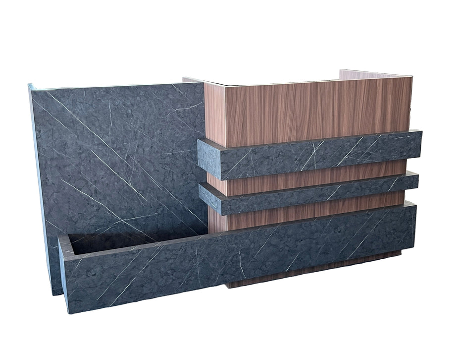 OZ-3136-20 RECEPTION DESK (BROWN/GREY) 2M STEL