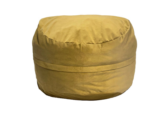 Beige bean bag chair on a white background