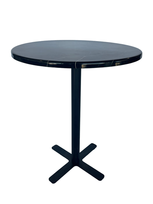 Black table with marble top