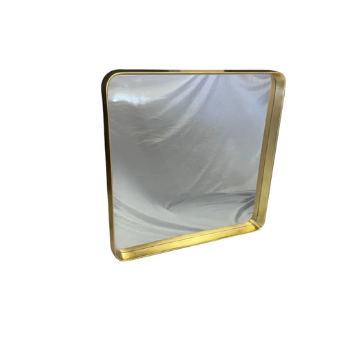 Rectangular mirror with a gold frame on a white background