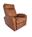Brown leather recliner on a textured white surface