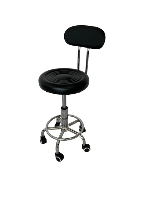 Black and chrome office chair on a white background