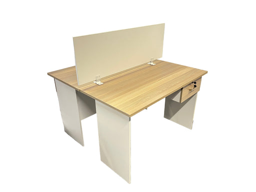 2 WAY CLUSTER FACE TO FACE INCL ONE LOCK DRAWER 12 C/W DESK
