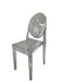 Clear plastic chair on a white background