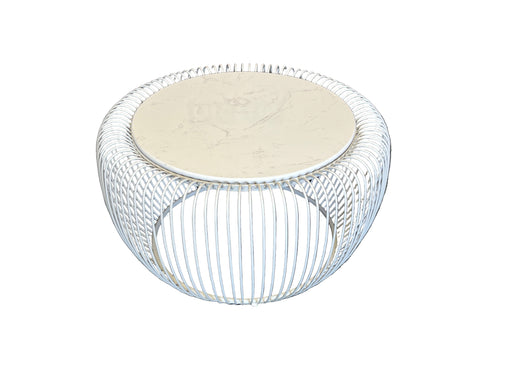 White frame coffee table