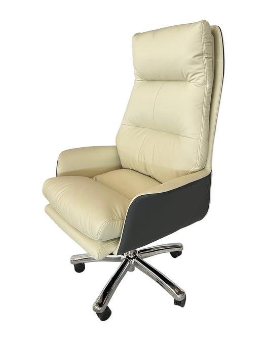 SP-418B MEDIUM BACK REV CHAIR (BEIGE/GREY PU -130KG) STEL