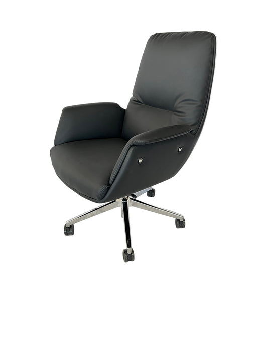 SP-416B MEDIUM BACK REV CHAIR (BLACK PU -120KG) STEL