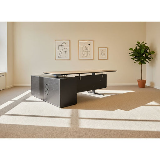STL-HT-01 HEIGHT ADJUSTABLE TABLE (WHITE TOP + BLACK LEGS) 1 STEL