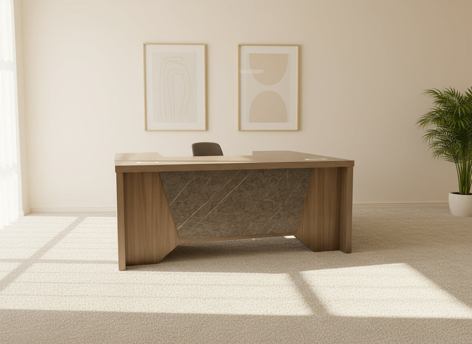 OZ2909-18 - 1.8M OFFICE DESK - BROWN OAK OFIN