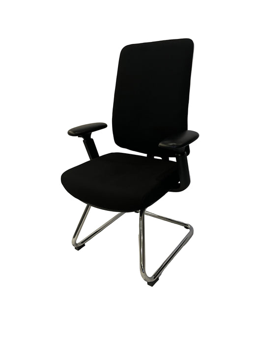 HT-416DX MODERN VISITORS CHAIR (BLACK -120KG) STEL