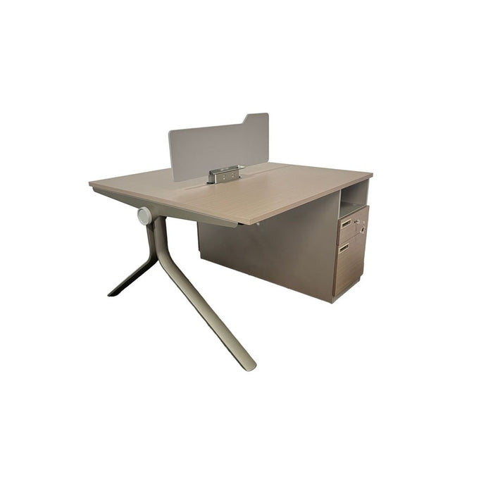 OZ-3635 2 SEATER WORKSTATION (SILVER/GREY) 1.2M STEL