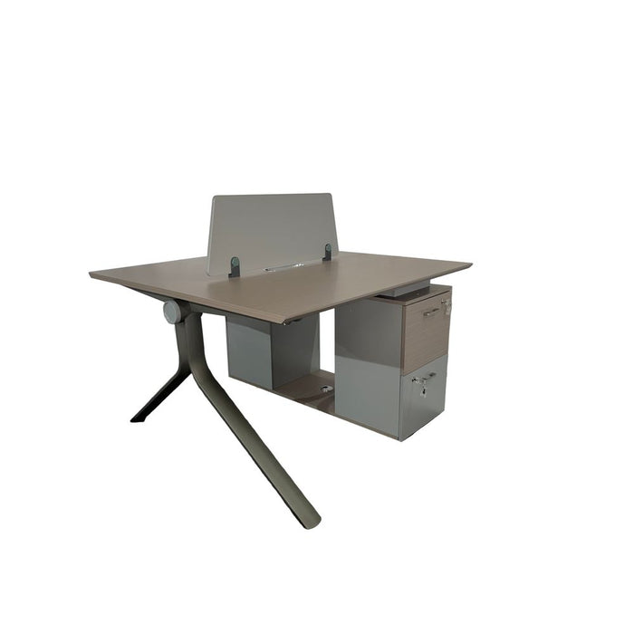 OZ-3618-12 2 SEATER WORKSTATION (SILVER/GREY) 1.2M STEL