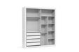 TUTTO 4 DOOR SLIDING WARDROBE (INSIDE 4 DRAWERS) WHITE MATI