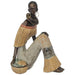 AFRICAN LADY SEATED CORN 24CM TRANS NATAL CUT GLASS