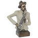 MAN MUSICIAN WITH SAX PLINTH 41CM TRANS NATAL CUT GLASS