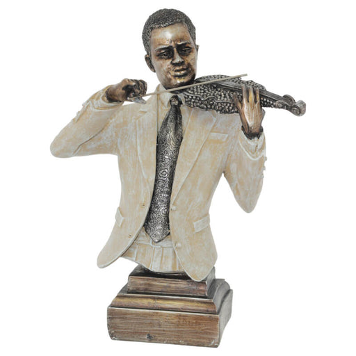 MAN MUSICIAN WITH VIOLIN PLINT 38 TRANS NATAL CUT GLASS