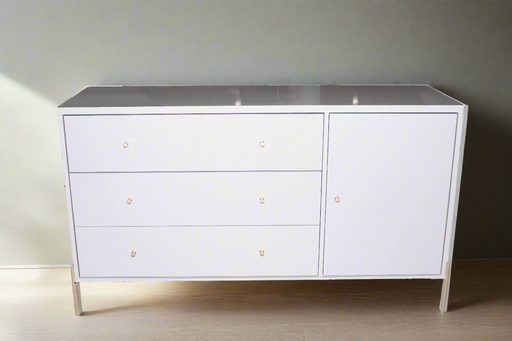 JASPER CHEST OF DRAWERS, 1 DOOR GRIGIO GLOSS PROV