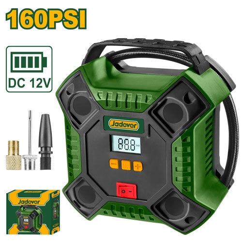 JADEVER AUTO AIR COMPRESSOR 12V MP:160PSI/ MAF:35L/MIN TOTL