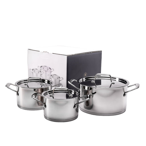 JAN 6 PCE STAINLESS STEEL POT SET LAVISH'D