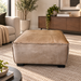 KORIKA OTTOMAN BOMBARDIER TAUPE FULL LEATHER LOCA
