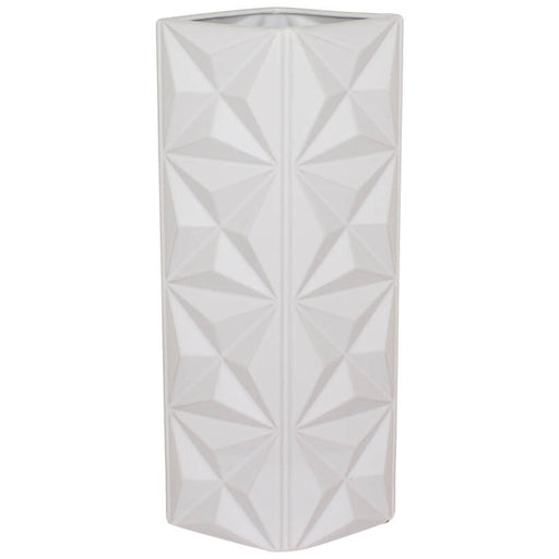 IMPERIO WHITE VASE 40CM TRANS NATAL CUT GLASS