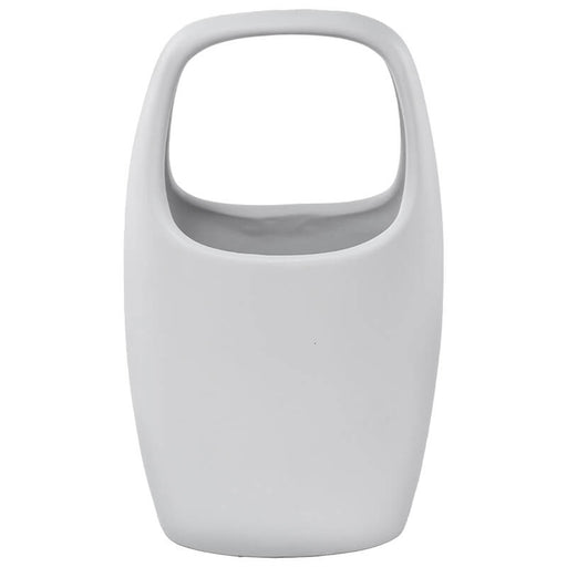 BAG VASE MATT WHITE 25CM TRAN