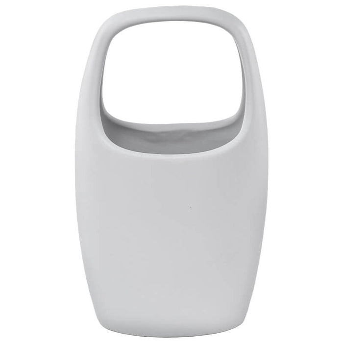 BAG VASE MATT WHITE 25CM TRAN