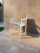 LUMINA SIDE CHAIR NATURAL TEAK W/DARK GREY CUSHION MEDL